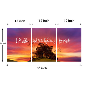 Rovanal Motivational Posters Inspirational Wall Art, Life Without End Life Only Forward, 3 Pieces Motivation Success Entrepreneur Poster Framed Positive Quotes Wall Decor Office Wall Picture Gift for Home Office Workplace