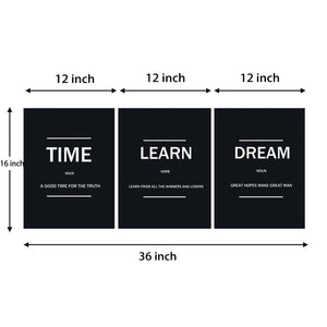 Rovanal Inspirational Canvas Painting Wall Art, 3 Pieces Motivation Wall Decor Success Entrepreneur Poster Framed Positive Quotes Wall Picture Gift for Home Office Workplace Businness