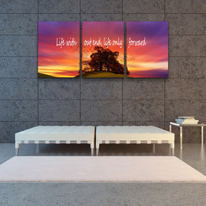 Rovanal Motivational Posters Inspirational Wall Art, Life Without End Life Only Forward, 3 Pieces Motivation Success Entrepreneur Poster Framed Positive Quotes Wall Decor Office Wall Picture Gift for Home Office Workplace