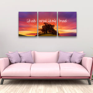 Rovanal Motivational Posters Inspirational Wall Art, Life Without End Life Only Forward, 3 Pieces Motivation Success Entrepreneur Poster Framed Positive Quotes Wall Decor Office Wall Picture Gift for Home Office Workplace