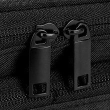Load image into Gallery viewer, Electronics Organizer, Waterproof Travel Cable Organizer Bag for Electronic Accessories Double Layer Large Shockproof Cable Storage Bag for Cord,Powerbank (Up to 12.9 inch) Black
