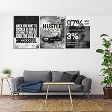 Load image into Gallery viewer, Wall Art Motivational Posters Inspirational Wall Decor Motivational Canvas Wall Art Success Hustle Poster Entrepreneur Quote 3 Pieces Painting Prints Artwork for Home Decor Wooden Framed(36”Wx16”H)
