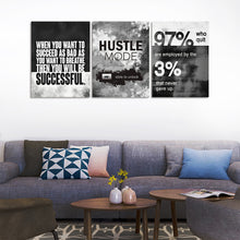 Load image into Gallery viewer, Wall Art Motivational Posters Inspirational Wall Decor Motivational Canvas Wall Art Success Hustle Poster Entrepreneur Quote 3 Pieces Painting Prints Artwork for Home Decor Wooden Framed(36”Wx16”H)
