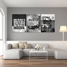 Load image into Gallery viewer, Wall Art Motivational Posters Inspirational Wall Decor Motivational Canvas Wall Art Success Hustle Poster Entrepreneur Quote 3 Pieces Painting Prints Artwork for Home Decor Wooden Framed(36”Wx16”H)
